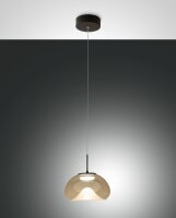LED Hängelampe Cognac 2700/3000/4000K Glas Schwarz rund