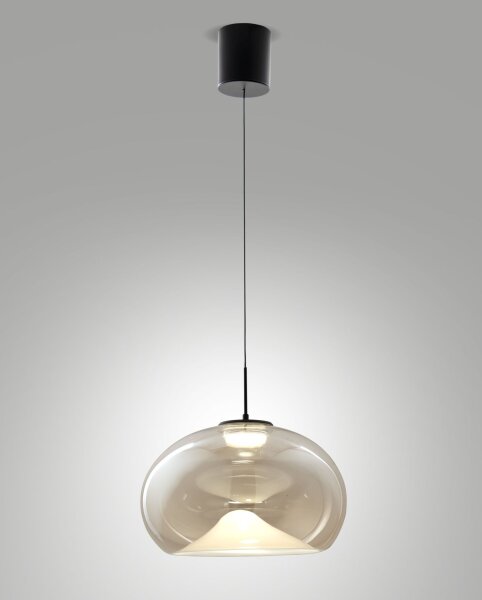 LED Hängelampe Cognac 2700/3000/4000K Schwarz Glas rund