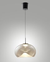 LED Hängelampe Cognac 2700/3000/4000K Schwarz Glas rund