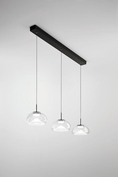 LED Pendelleuchte Glas 2700/3000/4000K Schwarz L:105 cm