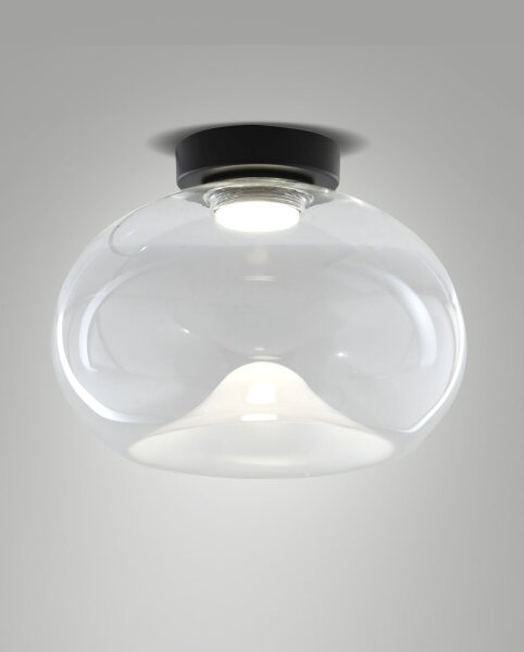 LED Deckenleuchte Glas 2700/3000/4000K Schwarz L:33 cm