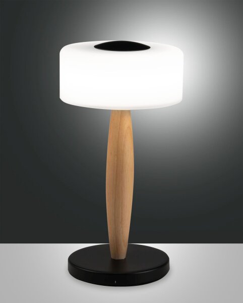 LED Tischleuchte Holz 3000K Weiß 860 lm Schwarz dimmbar