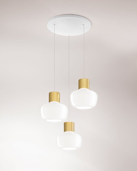 LED Hängelampe Glas 3000K Weiß L:35 cm rund dekorativ