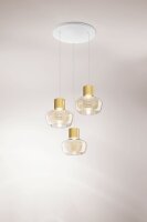 LED Pendelleuchte Cognac 3000K Glas Weiß L:35 cm