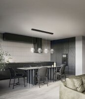 LED Hängelampe Glas 2700/3000/4000K Schwarz L:87 cm