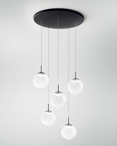 LED Pendelleuchte Glas 2700/3000/4000K Schwarz L:50 cm