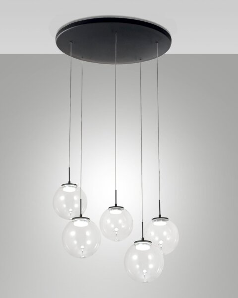 LED Pendelleuchte Glas 2700/3000/4000K Schwarz L:50 cm