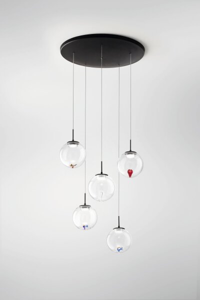 LED Hängelampe Glas 2700/3000/4000K Schwarz L:50 cm