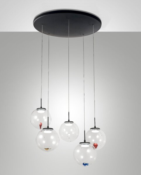 LED Hängelampe Glas 2700/3000/4000K Schwarz L:50 cm