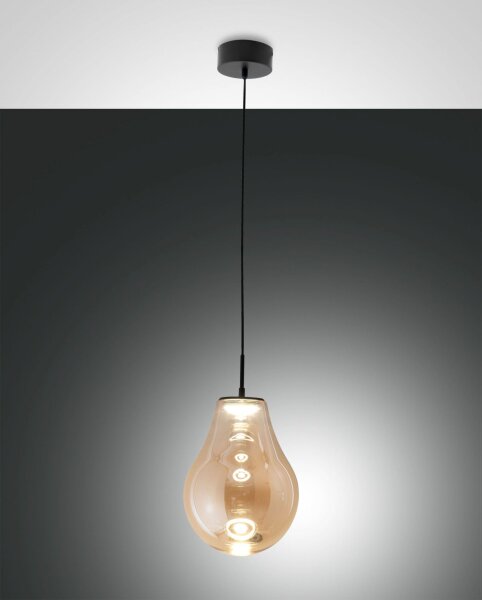 LED Pendelleuchte Bernstein 2700/3000/4000K Glas Ø25 cm