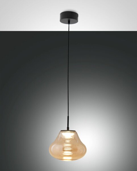 LED Hängelampe Bernstein 2700/3000/4000K Glas Schwarz