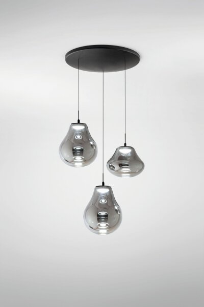 LED Hängelampe Rauchglas 2700/3000/4000K Schwarz