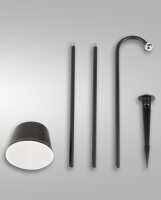 LED Akku Tischleuchte IP54 3000K Metall Schwarz dimmbar