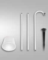 LED Akku Tischleuchte IP54 3000K Metall Weiß H:90 cm