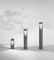 LED Leuchte Aluminium IP65 3000K Glas Schwarz H:60 cm