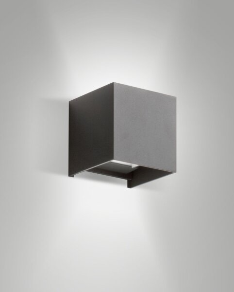 LED Wandleuchte Glas Up Down IP54 3000K Aluminium
