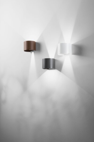 LED Wandleuchte Aluminium IP54 Up Down 3000K Glas Weiß