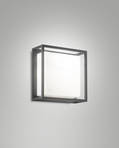 Wandleuchte Aluminium IP54 Weiß Dunkelgrau T:11,5 cm