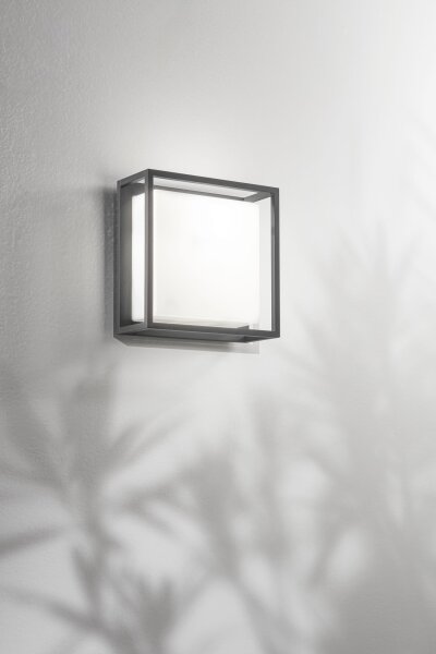 Wandleuchte Aluminium IP54 Weiß Dunkelgrau T:11,5 cm