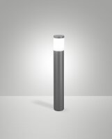 Leuchte Aluminium IP54 E27 Weiß H:65 cm Dunkelgrau