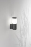 Wandleuchte Aluminium IP54 E27 Weiß B:9 cm Dunkelgrau