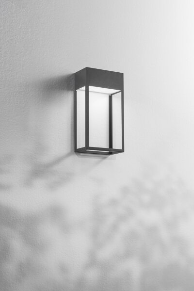 LED Wandleuchte Aluminium IP65 3000K B:16 cm Dunkelgrau