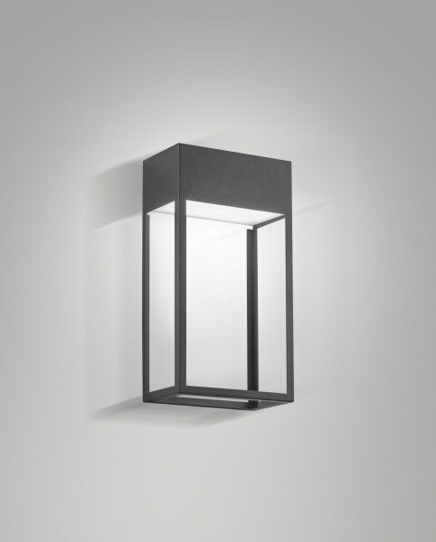 LED Wandleuchte Aluminium IP65 3000K B:16 cm Dunkelgrau