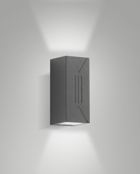 LED Wandleuchte Glas Up Down IP65 3000K Aluminium