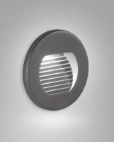 LED Einbauleuchte Aluminium IP65 3000K Glas Dunkelgrau