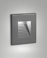 LED Einbauleuchte Aluminium IP65 3000K Dunkelgrau Glas