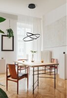 LED Pendelleuchte IP40 3000K Metall Ø60 cm Schwarz...