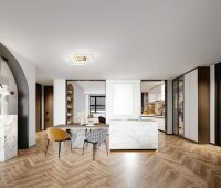 LED Deckenleuchte Aluminium 3000K Gold dimmbar B:65 cm