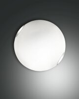 Deckenleuchte Glas E27 Wei&szlig; Nickel blendarm B:40 cm