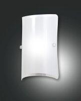 Wandleuchte Glas Metall E27 Weiß T:10 cm flach