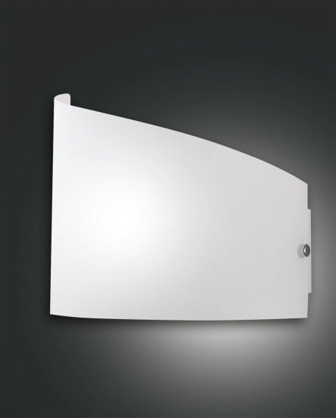 Wandleuchte Glas Metall E27 Weiß blendarm B:27,5 cm