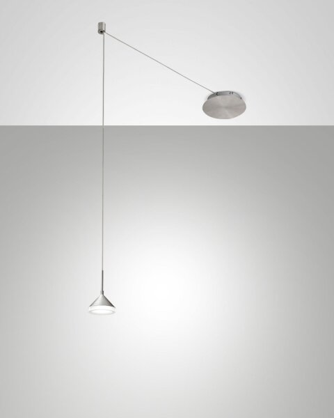 LED Pendelleuchte Nickel 3000K 750 lm dimmbar L:350 cm