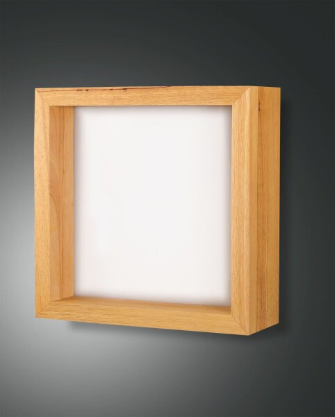 LED Wandleuchte Glas 3000K Holz Weiß T:13 cm blendarm