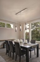 Hängelampe Nickel Rauchglas E27 L:83 cm blendarm