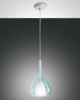 H&auml;ngelampe Azurblau E27 Metall Glas Wei&szlig;...
