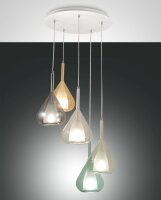 Pendelleuchte Glas Metall E27 blendarm L:50 cm rund