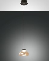 LED Pendelleuchte Bernstein 3000K Glas Schwarz Ø14 cm