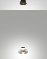 LED Hängelampe Rauchglas 3000K Schwarz Ø14 cm...