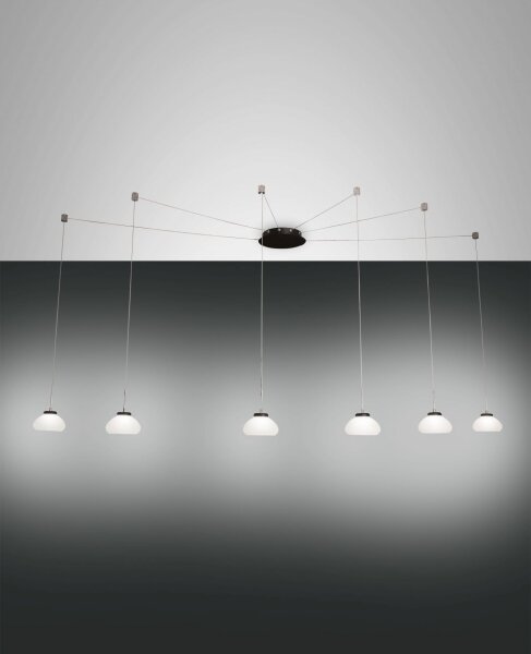 LED Pendelleuchte Glas 3000K Weiß Schwarz L:700 cm