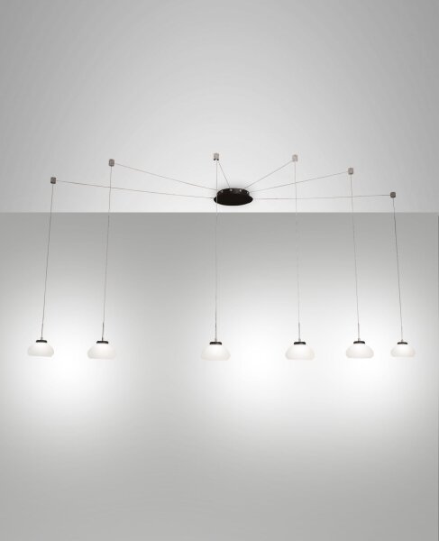 LED Hängelampe Glas 3000K Weiß Schwarz L:700 cm
