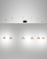 LED Hängelampe Bernstein 3000K Glas Schwarz L:700 cm