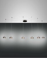 LED Pendelleuchte Rauchglas 3000K Schwarz L:700 cm
