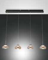 LED Pendelleuchte Bernstein 3000K Glas Schwarz L:90 cm
