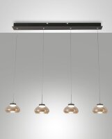 LED Hängelampe Bernstein 3000K Glas Schwarz L:90 cm