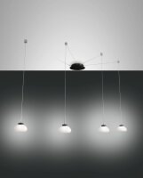 LED Pendelleuchte Schwarz 3000K Glas Weiß L:700 cm