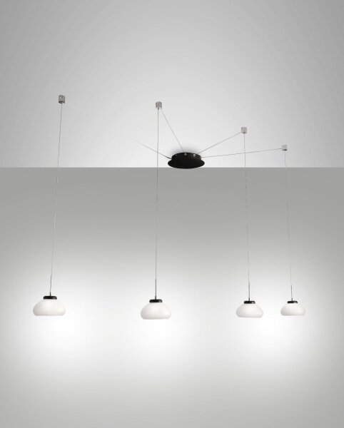 LED Hängelampe Schwarz 3000K Glas Weiß L:700 cm
